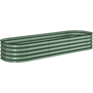 Outsunny Jardinera elevada cuadrada huerto de jardín en acero modular para hortalizas, plantas y flores, dim. 195 x 62 x 30 cm, verde Aosom España Outsunny Jardinera elevada cuadrada huerto de jardín en acero modular para hortalizas, plantas y flores, dim. 195 x 62 x 30 cm, verde Aosom España