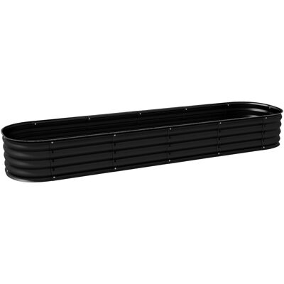 Cama de jardín elevada de acero Outsunny - 240x62x30cm - Negro Cama de jardín elevada de acero Outsunny - 240x62x30cm - Negro