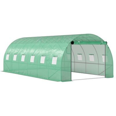 Invernadero Outsunny - 6x3x2m Tunnel de Plástico Resistente a UV con Puertas Enrollables Invernadero Outsunny - 6x3x2m Tunnel de Plástico Resistente a UV con Puertas Enrollables