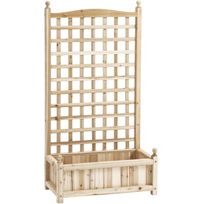 Jardineras Outsunny con enrejado - Madera natural Jardineras Outsunny con enrejado - Madera natural