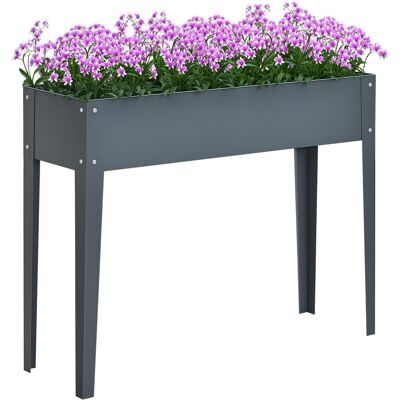 Outsunny Jardinera Elevada de Madera 100x30x80 cm Cama de Cultivo Rectangular para Plantas Verduras Flores con Drenaje Aosom España Outsunny Jardinera Elevada de Madera 100x30x80 cm Cama de Cultivo Rectangular para Plantas Verduras Flores con Drenaje Aosom España