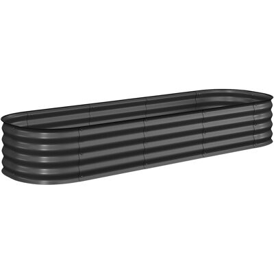 Outsunny Jardinera cuadrada para huerto de jardín en acero galvanizado modular para verduras, plantas, flores, 195 x 62 x 30 cm gris oscuro Aosom España Outsunny Jardinera cuadrada para huerto de jardín en acero galvanizado modular para verduras, plantas, flores, 195 x 62 x 30 cm gris oscuro Aosom España