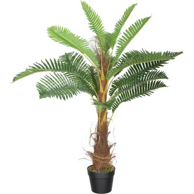 Homcom Palmera Artificial 100 cm con 21 Hojas y Maceta, Verde Aosom España Homcom Palmera Artificial 100 cm con 21 Hojas y Maceta, Verde Aosom España