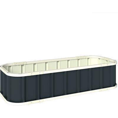 Outsunny Huerto elevado de acero, macetero con cierres a presión, borde doblado 136 x 52 x 31 cm Gris oscuro Aosom España Outsunny Huerto elevado de acero, macetero con cierres a presión, borde doblado 136 x 52 x 31 cm Gris oscuro Aosom España
