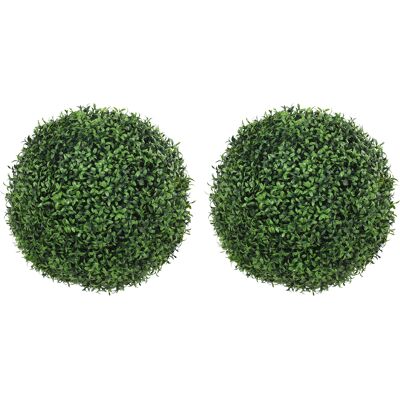 Homcom Esferas de eucalipto artificial de 52 cm en set de 2, plantas decorativas resistentes UV con 1086 hojas para interior y exterior Aosom España Homcom Esferas de eucalipto artificial de 52 cm en set de 2, plantas decorativas resistentes UV con 1086 hojas para interior y exterior Aosom España