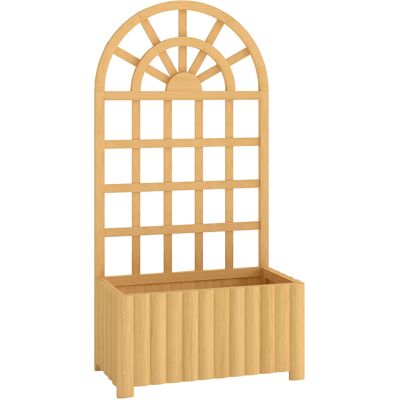 Outsunny Jardinera de Madera con Enrejado con Drenaje para Cultivos Verduras Flores Hierbas 60x30x120 cm Natural Aosom España Outsunny Jardinera de Madera con Enrejado con Drenaje para Cultivos Verduras Flores Hierbas 60x30x120 cm Natural Aosom España