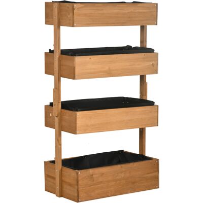 Outsunny Jardinera de Madera de 4 Niveles Jardinera Vertical con Orificios de Drenaje 80x45x142 cm para Exterior Naranja Aosom España Outsunny Jardinera de Madera de 4 Niveles Jardinera Vertical con Orificios de Drenaje 80x45x142 cm para Exterior Naranja Aosom España