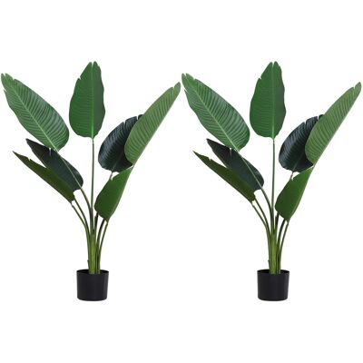 Outsunny 2 Palmas Artificiales 120 cm Plantas Artificiales Árboles Artificiales con 7 Hojas y Maceta para Decoración Hogar Verde Aosom España Outsunny 2 Palmas Artificiales 120 cm Plantas Artificiales Árboles Artificiales con 7 Hojas y Maceta para Decoración Hogar Verde Aosom España