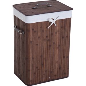 Homcom Cesto para Ropa Sucia Plegable con Tapa Cesta de Lavandería Rectangular Bambú 70L Marrón Aosom España Homcom Cesto para Ropa Sucia Plegable con Tapa Cesta de Lavandería Rectangular Bambú 70L Marrón Aosom España