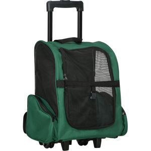 Transportín para Mascotas PawHut Mochila y Carro - Verde Transportín para Mascotas PawHut Mochila y Carro - Verde