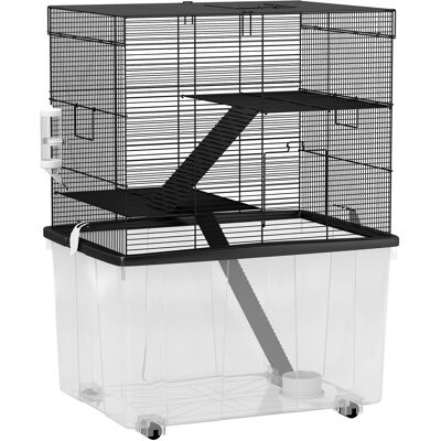 Jaula Pawhut - Casa para hámster de 3 pisos con accesorios Jaula Pawhut - Casa para hámster de 3 pisos con accesorios