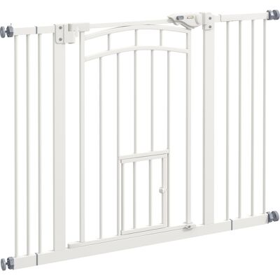 PawHut Barrera de Seguridad para Perros 74-100 cm con Extensión Montaje a Presión Doble Bloqueo para Puerta Escalera Blanco PawHut Barrera de Seguridad para Perros 74-100 cm con Extensión Montaje a Presión Doble Bloqueo para Puerta Escalera Blanco