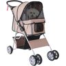 PawHut Cochecito Plegable Mascotas Carrito para Perros Gatos con Cuatro Ruedas Cesta de Almacenaje Ventanas y Portavasos 75x45x97 cm Café AOSOM ES