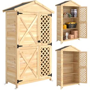 Outsunny Armario de Exterior de Madera con Techo Inclinado Asfalto 2 Puertas con Pestillo 2 Estantes 101,5x49x176 cm Natural Outsunny Armario de Exterior de Madera con Techo Inclinado Asfalto 2 Puertas con Pestillo 2 Estantes 101,5x49x176 cm Natural