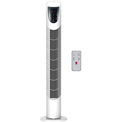 Homcom Ventilador de Torre Ventilador Vertical 40W con Mando a Distancia 3 Velocidades Temporizador 7,5h Ø18x78,5 cm Blanco Aosom España Homcom Ventilador de Torre Ventilador Vertical 40W con Mando a Distancia 3 Velocidades Temporizador 7,5h Ø18x78,5 cm Blanco Aosom España
