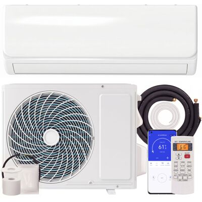 Homcom Aire Acondicionado Split Inverter 12000 BTU con Bomba de Calor WiFi y Control por Voz para 18 m² con Kit de Instalación Aosom España Homcom Aire Acondicionado Split Inverter 12000 BTU con Bomba de Calor WiFi y Control por Voz para 18 m² con Kit de Instalación Aosom España