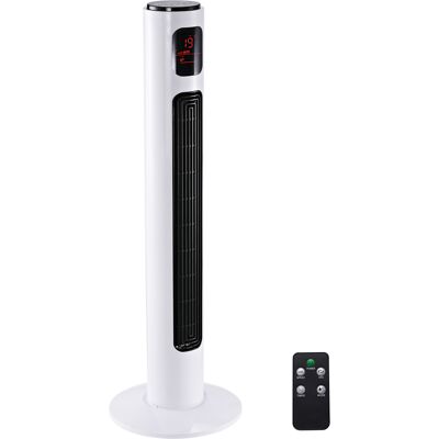 Homcom Ventilador de Torre Silencioso 45W con Control Remoto 3 Velocidades 3 Modos Temporizador 10H Oscilación 70° Blanco Homcom Ventilador de Torre Silencioso 45W con Control Remoto 3 Velocidades 3 Modos Temporizador 10H Oscilación 70° Blanco