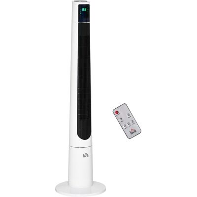 Homcom Ventilador de Torre Silencioso 50W con Control Remoto 3 Velocidades 3 Modos Temporizador 12H Oscilación 40° Blanco Homcom Ventilador de Torre Silencioso 50W con Control Remoto 3 Velocidades 3 Modos Temporizador 12H Oscilación 40° Blanco