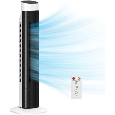 Homcom Ventilador de Torre Silencioso con Control Remoto 3 Velocidades 3 Modos Temporizador 7,5H Oscilación 70° Blanco y Negro Aosom España Homcom Ventilador de Torre Silencioso con Control Remoto 3 Velocidades 3 Modos Temporizador 7,5H Oscilación 70° Blanco y Negro Aosom España
