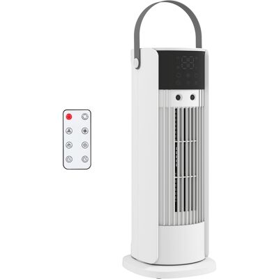Homcom Ventilador de Escritorio con Niebla Luz RGB3 Velocidades Oscilación de 90° Temporizador de 10H Control Remoto Blanco Homcom Ventilador de Escritorio con Niebla Luz RGB3 Velocidades Oscilación de 90° Temporizador de 10H Control Remoto Blanco