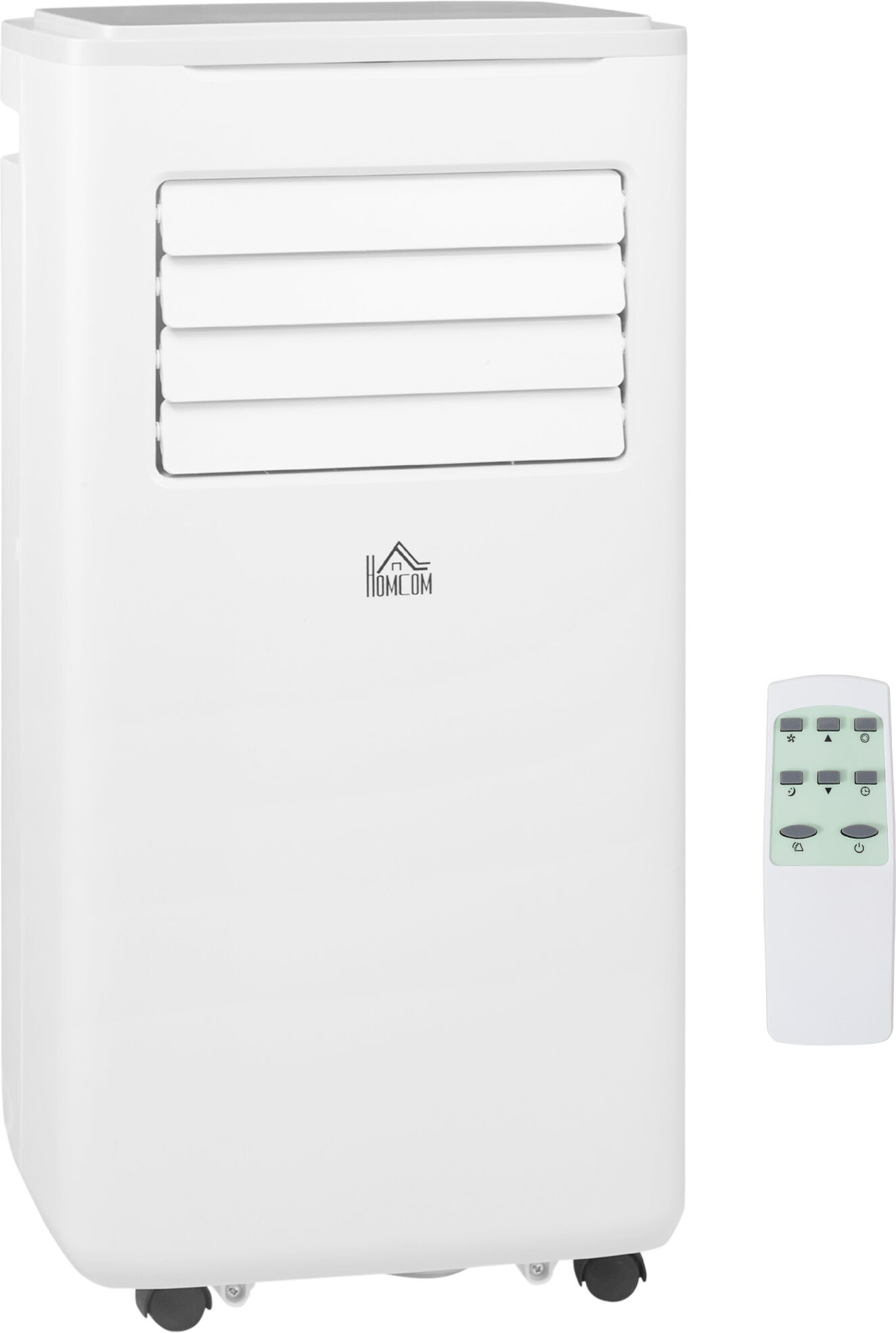 Homcom Aire Acondicionado Portátil 9000BTU Ventilador Deshumidificador con Función Wifi Control Remoto 35,3x35x72,5 cm Blanco