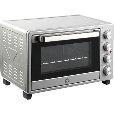 Homcom Horno Eléctrico de Sobremesa 32L 1600W con 3 Modos de Calor Temporizador y Temperatura Regulable 52,2x38,1x33,5 cm Plata Homcom Horno Eléctrico de Sobremesa 32L 1600W con 3 Modos de Calor Temporizador y Temperatura Regulable 52,2x38,1x33,5 cm Plata