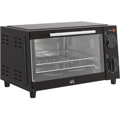 Homcom Mini Horno Eléctrico 9L Horno Eléctrico Sobremesa 750W con Temperatura Ajustable Temporizador 35x24,6x20 cm Negro Aosom España Homcom Mini Horno Eléctrico 9L Horno Eléctrico Sobremesa 750W con Temperatura Ajustable Temporizador 35x24,6x20 cm Negro Aosom España