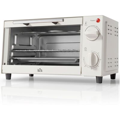 Homcom Mini Horno Eléctrico 9L Horno Eléctrico Sobremesa 750W con Temperatura Ajustable Temporizador 35x24,6x20 cm Blanco Crema Homcom Mini Horno Eléctrico 9L Horno Eléctrico Sobremesa 750W con Temperatura Ajustable Temporizador 35x24,6x20 cm Blanco Crema