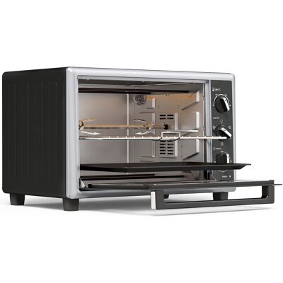 Homcom Horno Eléctrico de Sobremesa 46 L Mini Horno con Convección Asador Giratorio y Temporizador 1800 W Homcom Horno Eléctrico de Sobremesa 46 L Mini Horno con Convección Asador Giratorio y Temporizador 1800 W