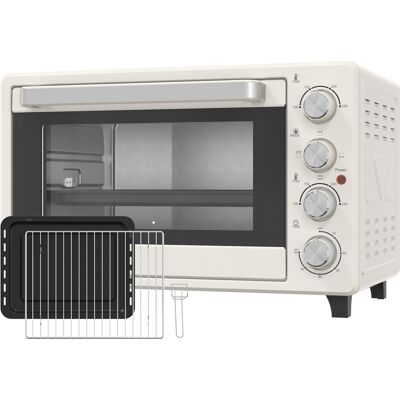 Homcom Horno Eléctrico de Sobremesa 32L 1600W con 3 Modos de Calor Temporizador Temperatura Regulable 52,2x38,1x33,5 cm Crema Homcom Horno Eléctrico de Sobremesa 32L 1600W con 3 Modos de Calor Temporizador Temperatura Regulable 52,2x38,1x33,5 cm Crema