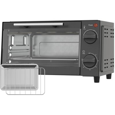 Homcom Mini Horno Eléctrico 9L Horno Eléctrico Sobremesa 750W con Temperatura Ajustable Temporizador 35x24,6x20 cm Gris Homcom Mini Horno Eléctrico 9L Horno Eléctrico Sobremesa 750W con Temperatura Ajustable Temporizador 35x24,6x20 cm Gris