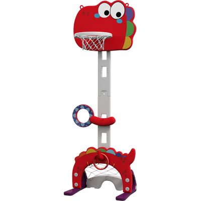 AIYAPLAY Canasta de Baloncesto para Niños Altura Ajustable con Fútbol Golf Lazo Juego de Lanzamiento de Pelota Rojo AIYAPLAY Canasta de Baloncesto para Niños Altura Ajustable con Fútbol Golf Lazo Juego de Lanzamiento de Pelota Rojo