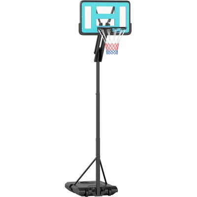 SPORTNOW Canasta de Baloncesto Ajustable de 180-270 cm con Ruedas y Base Rellenable con Agua o Arena Tablero Irrompible Negro SPORTNOW Canasta de Baloncesto Ajustable de 180-270 cm con Ruedas y Base Rellenable con Agua o Arena Tablero Irrompible Negro