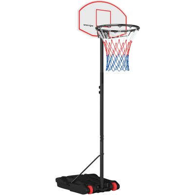 SPORTNOW Canasta de Baloncesto con Tablero de Dardos Altura Ajustable Base Rellenable y Ruedas 74x55x210-247 cm Negro SPORTNOW Canasta de Baloncesto con Tablero de Dardos Altura Ajustable Base Rellenable y Ruedas 74x55x210-247 cm Negro