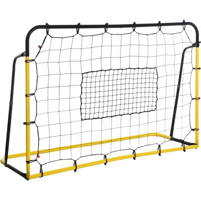 HOMCOM - 184Lx123H cm - Amarillo-Negro - Rebote de fútbol HOMCOM - 184Lx123H cm - Amarillo-Negro - Rebote de fútbol