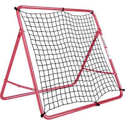 SPORTNOW Red de Rebote para Fútbol Portátil, 5 Ángulos Ajustables, Acero y Nylon de Doble Capa, 103x72x89cm, Rojo SPORTNOW Red de Rebote para Fútbol Portátil, 5 Ángulos Ajustables, Acero y Nylon de Doble Capa, 103x72x89cm, Rojo