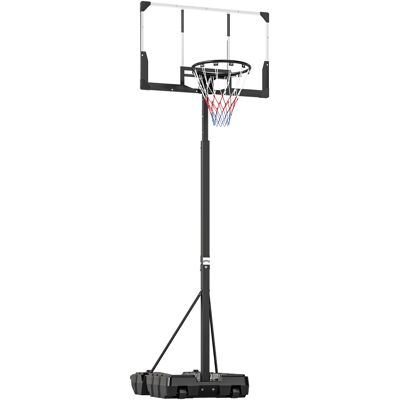 SPORTNOW Canasta de Baloncesto para Exterior Ajustable de 230-305 cm con Tablero Irrompible Base Rellenable y Ruedas Negro SPORTNOW Canasta de Baloncesto para Exterior Ajustable de 230-305 cm con Tablero Irrompible Base Rellenable y Ruedas Negro