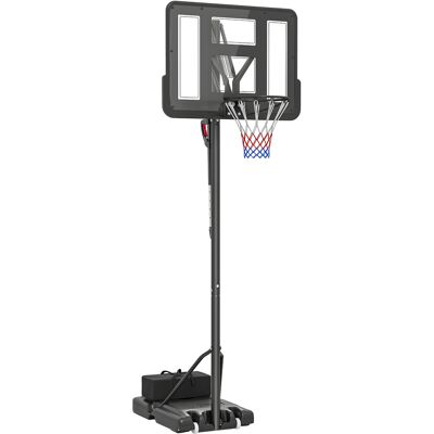 SPORTNOW Canasta de Baloncesto de Exterior con Altura Ajustable 235-305 cm con Ruedas Base Rellenable Bolsa de Peso Negro SPORTNOW Canasta de Baloncesto de Exterior con Altura Ajustable 235-305 cm con Ruedas Base Rellenable Bolsa de Peso Negro