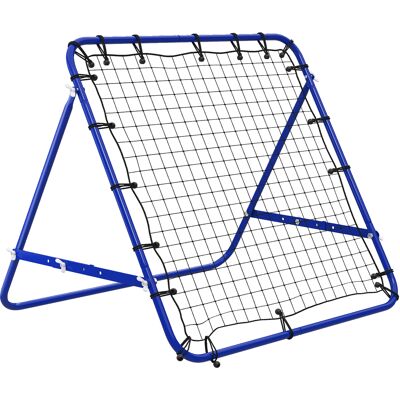 Homcom Red de Rebote Reboteador de Fútbol de Metal con Ángulo Ajustable 20 Cuerdas Elásticas 96x80x96 cm Azul Homcom Red de Rebote Reboteador de Fútbol de Metal con Ángulo Ajustable 20 Cuerdas Elásticas 96x80x96 cm Azul