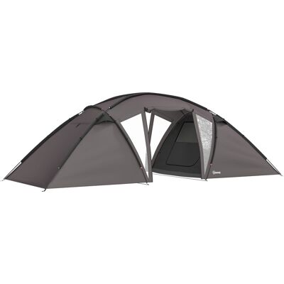 Outsunny Tenda de campaña familiar para 4-6 personas, tienda túnel impermeable 3000 mm con 2 puertas, bolsa de transporte, negro Outsunny Tenda de campaña familiar para 4-6 personas, tienda túnel impermeable 3000 mm con 2 puertas, bolsa de transporte, negro