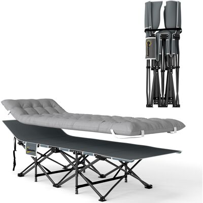 Outsunny Cama de camping plegable con colchón, cama de campaña plegable, bolsillo lateral y bolsa integrada, 185 x 68 x 37 cm, gris claro Aosom España Outsunny Cama de camping plegable con colchón, cama de campaña plegable, bolsillo lateral y bolsa integrada, 185 x 68 x 37 cm, gris claro Aosom España