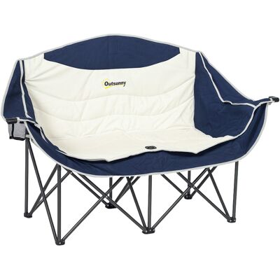 Outsunny Silla plegable 2 plazas para camping con portavasos Bolsa de transporte hasta 250 kg resistente Azul Aosom España Outsunny Silla plegable 2 plazas para camping con portavasos Bolsa de transporte hasta 250 kg resistente Azul Aosom España