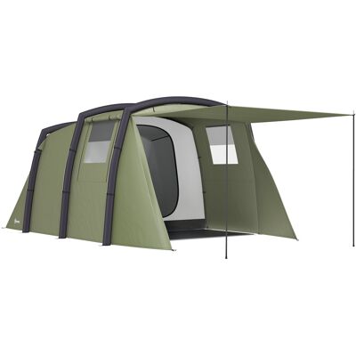 Outsunny Tienda de Campaña Inflable Tipo Túnel para 3-6 Personas con Vestíbulo Ventanas de Malla y Bolsa Impermeable Verde Oliva Outsunny Tienda de Campaña Inflable Tipo Túnel para 3-6 Personas con Vestíbulo Ventanas de Malla y Bolsa Impermeable Verde Oliva