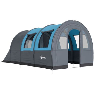 Outsunny Tienda de Campaña Plegable para 5-6 Personas con 2 Habitaciones y Bolsa de Transporte Impermeable 480x260x200 cm Gris Aosom España Outsunny Tienda de Campaña Plegable para 5-6 Personas con 2 Habitaciones y Bolsa de Transporte Impermeable 480x260x200 cm Gris Aosom España