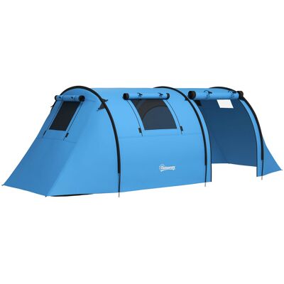 Outsunny Tienda de Campaña para 3 Personas con Ventanas Gancho Bolsa de Transporte Impermeable 3000 mm 470x220x150 cm Azul Celeste Outsunny Tienda de Campaña para 3 Personas con Ventanas Gancho Bolsa de Transporte Impermeable 3000 mm 470x220x150 cm Azul Celeste