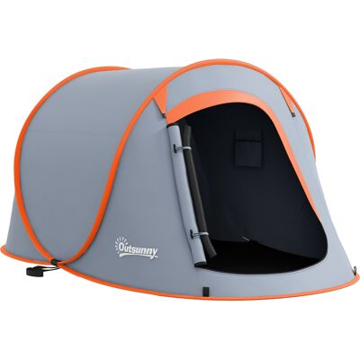 Outsunny Tienda de Campaña Pop-Up para 2-3 Personas Plegable Impermeable de 2000 mm con Bolsa de Transporte 245x148x105 cm Gris Outsunny Tienda de Campaña Pop-Up para 2-3 Personas Plegable Impermeable de 2000 mm con Bolsa de Transporte 245x148x105 cm Gris