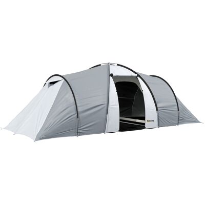 Outsunny Tienda de Campaña Familiar para 4-6 Personas con 2 Ventanas y Bolsa de Transporte Impermeable Anti-UV 590x245x193cm Gris Aosom España Outsunny Tienda de Campaña Familiar para 4-6 Personas con 2 Ventanas y Bolsa de Transporte Impermeable Anti-UV 590x245x193cm Gris Aosom España