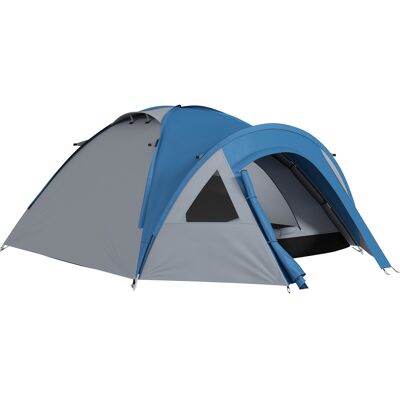 Outsunny Tienda de Campaña Familiar para 3-4 Personas con Ventanas 2 Bolsillos y Bolsa de Transporte 250x300x130 cm Gris y Azul Aosom España Outsunny Tienda de Campaña Familiar para 3-4 Personas con Ventanas 2 Bolsillos y Bolsa de Transporte 250x300x130 cm Gris y Azul Aosom España