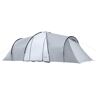 Outsunny Tienda de Campaña Familiar para 4-6 Personas con 2 Ventanas y Bolsa de Transporte Impermeable Anti-UV 590x245x193cm Gris