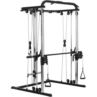SPORTNOW Máquina Multifunción de Musculación con Soporte para Sentadillas y Barra para Pesas para Entrenamiento Fitness Negro SPORTNOW Máquina Multifunción de Musculación con Soporte para Sentadillas y Barra para Pesas para Entrenamiento Fitness Negro